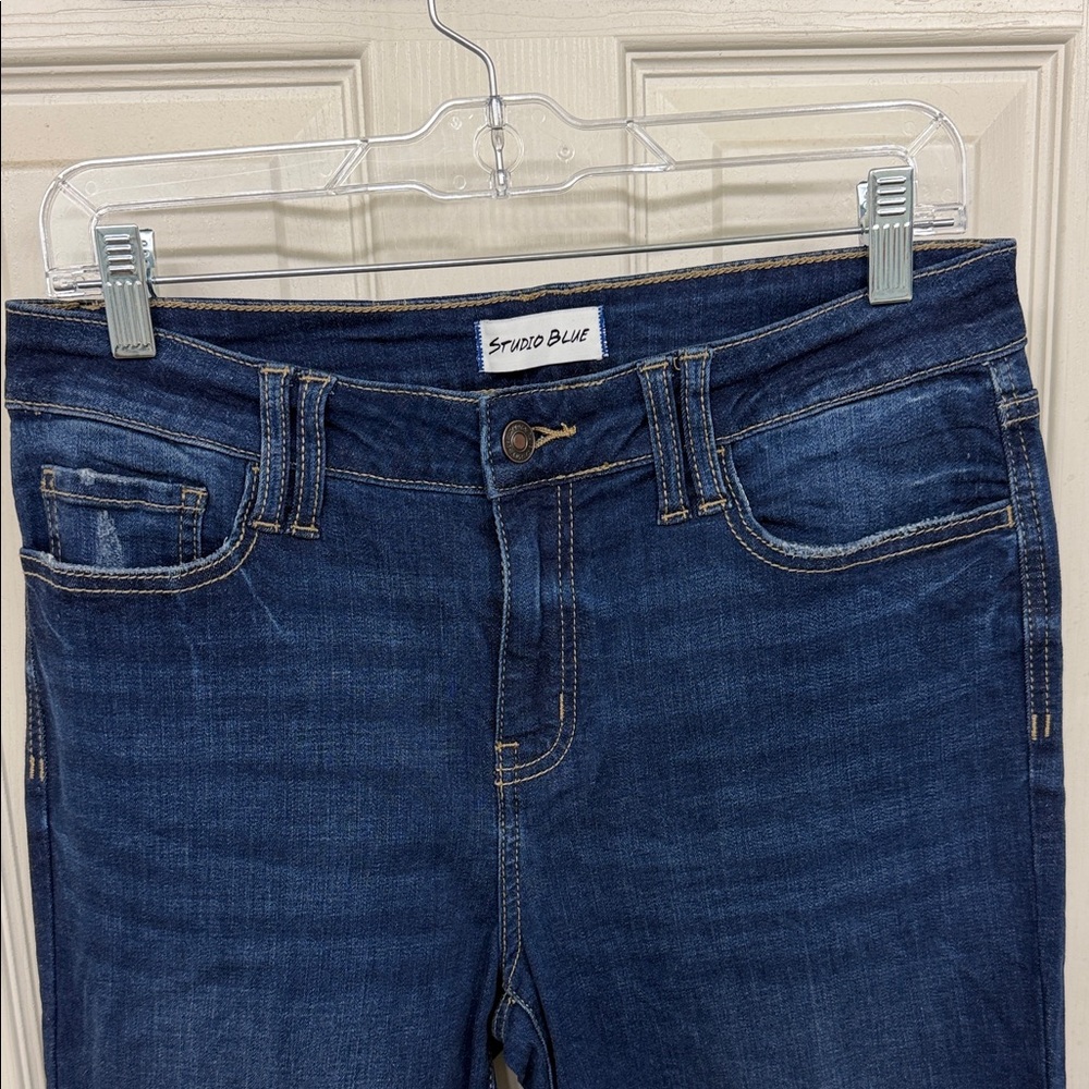 Studio Blue Distressed Flare Jeans: 30 - Picture 2 of 8